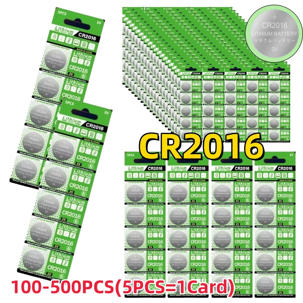 100-500 шт. CR2016 кнопочные батарейки CR2016 BR2016 DL2016 литиевая батарея типа «таблетка» 3 В CR 2016 для электронных часов 100-500 шт. CR2016 кнопочные батарейки CR2016 BR2016 DL2016 литиевая батарея типа «таблетка» 3 В CR 2016 для электронных часов