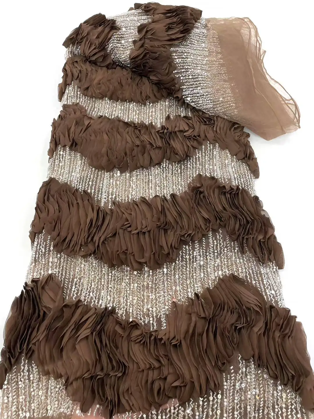 Роскошная новая свадебная кружевная ткань с вышивкой, элегантная французская сетчатая кружевная ткань с бисером, нигерийская кружевная ткань с блестками для платья 2025