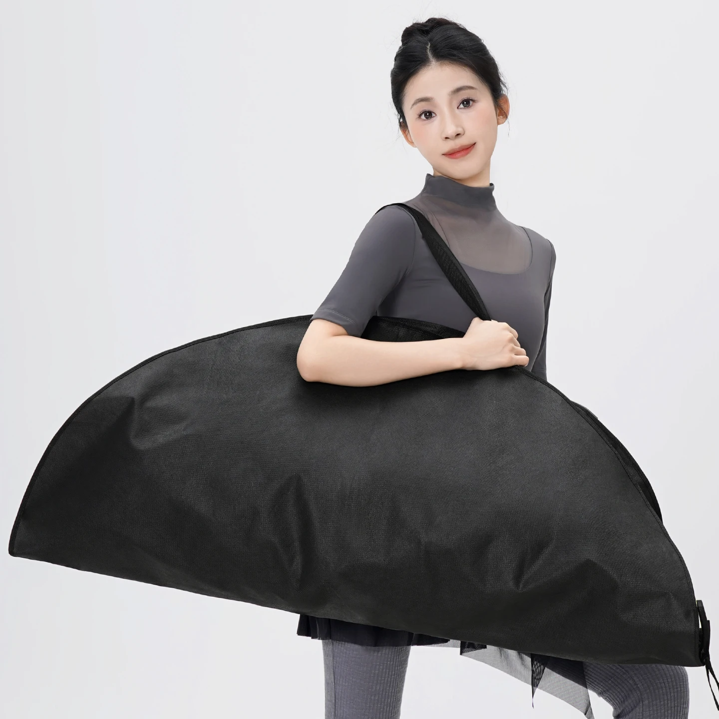 Sac de rangement noir à fermeture éclair pour Tutu de Ballet, sac à main Non tissé et étanche, sac à dos pour jupes en Tulle de Performance, accessoires de danse