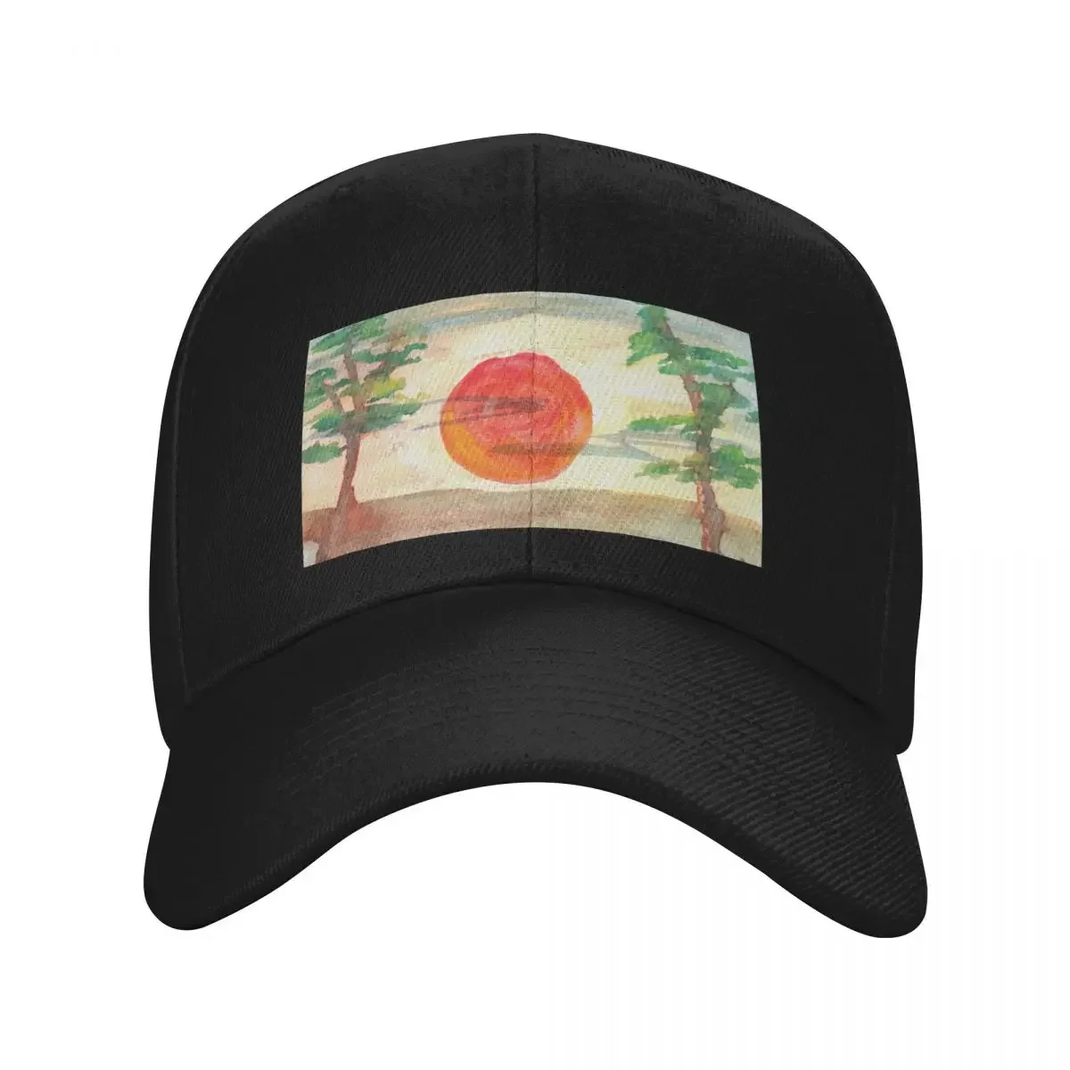 

Sunset with Trees in Watercolor Baseball Cap sailor cap for men western Hat Brand Man cap Horse Hat Hats Woman Men's