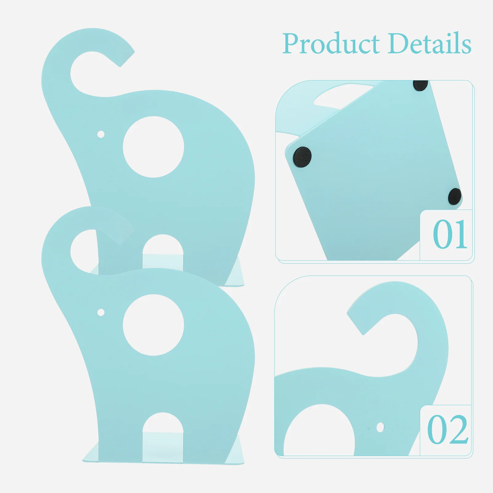 

1 Pair Metal Bookends Strong Hold Book Organizer For Home Office Library Desktop Table Book Organizers