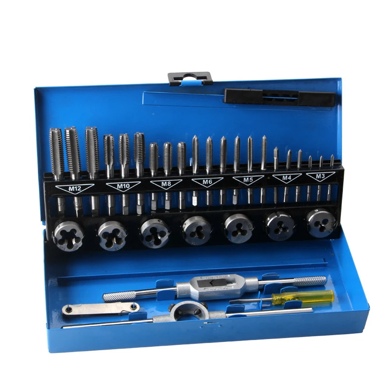 32PCS Multi-Specification Tap and Plate Teeth Combination Set Hand Tools Threaded Making Tool Thread Repair Wrench Kit