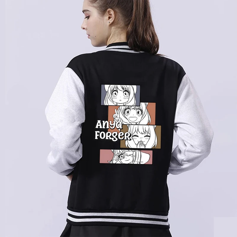 

New Anya Forger Baseball Jacket Sweatshirt Winter Popular Soft Hip Hop Jersey For Women Men