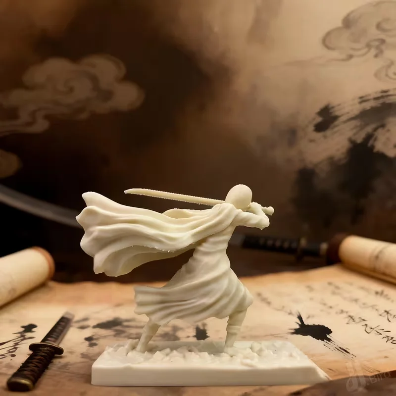 Sword Samurai Figurine Statue Cool 3D Ornament Decor Gift for Friend Office Desk Bookshelf Bedroom Daily Tabletop Craft Display