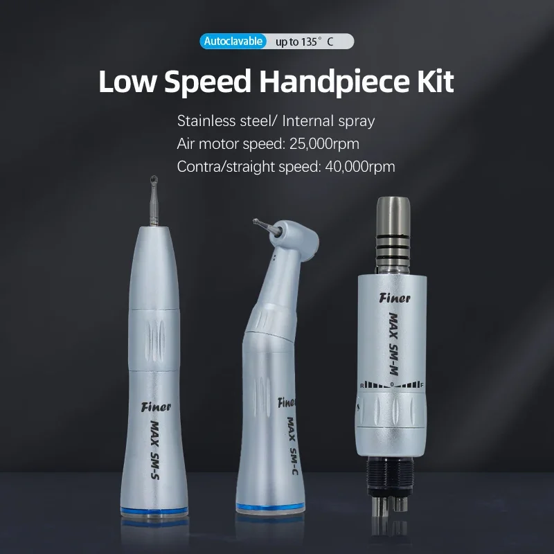 Dental Inner Water Spray Handpiece Kit  Low Speed Contra Angle Straight Handpieces Air Motor Dentist Supplies