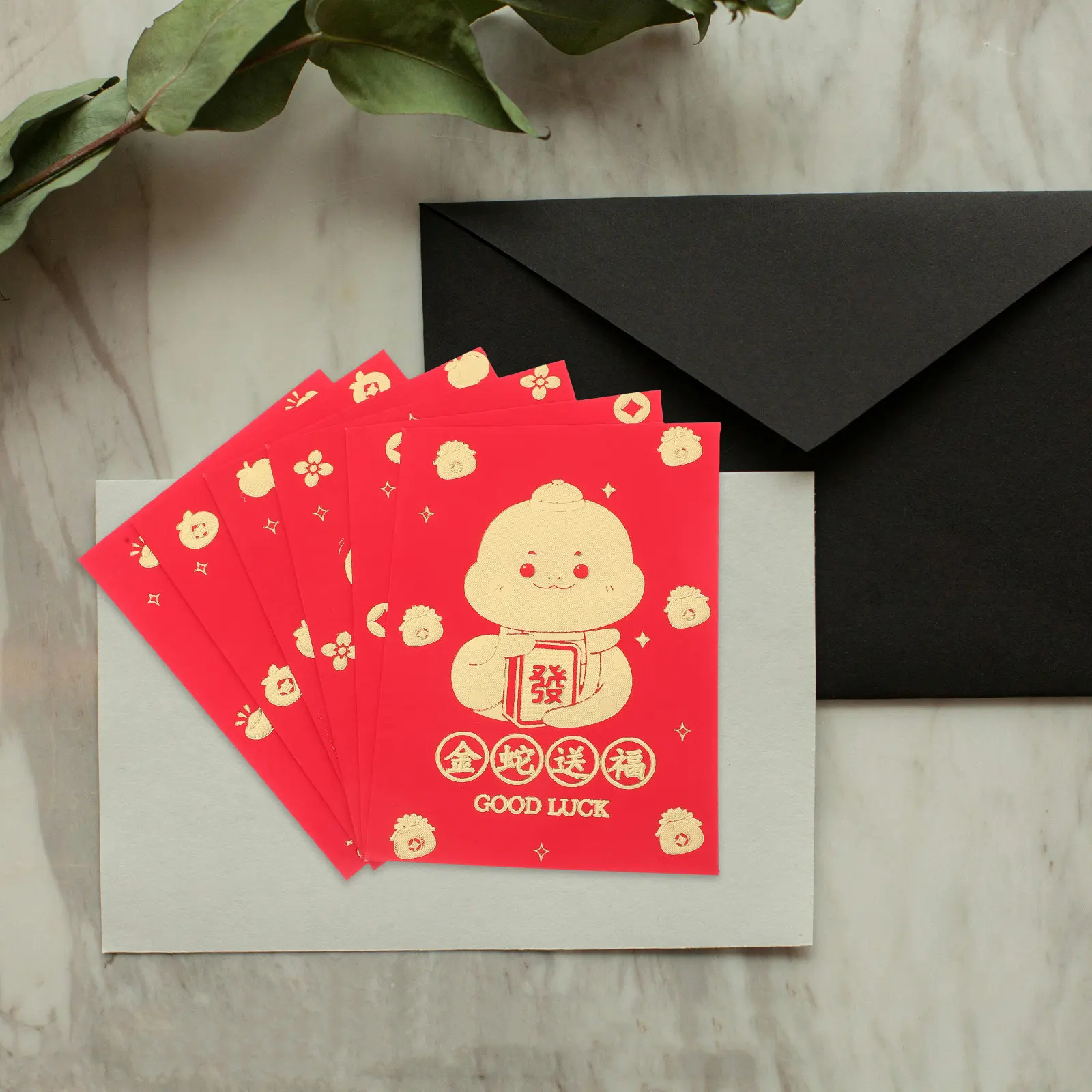 48Pcs Snake Zodiac Red Envelopes Chinese New Year Lucky Money Packets for Weddings Spring Festival Birthday Cash Stuffing Coin