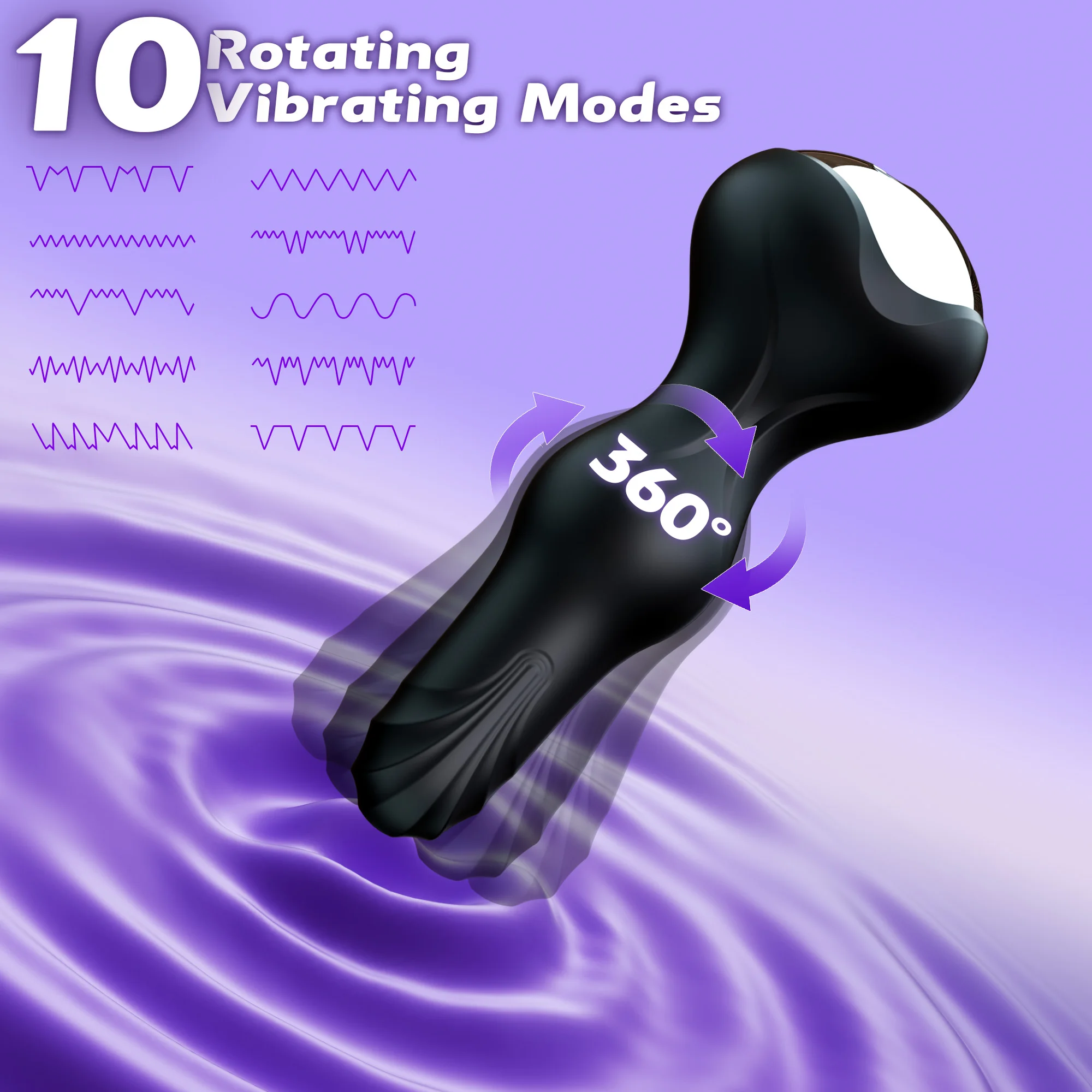 KUSHOR 360° Rotation Anal Plug Vibrator App Control Male Prostate Massager Swinging Dildo Butt Plug Adult Sex Toy for Women Men