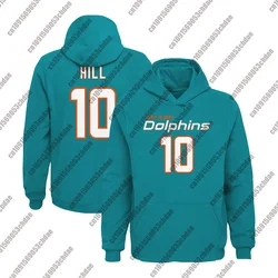 Męska bluza z kapturem Dolphins Tyreek Hill Blue Rugby Popularna bluza do rugby dla dorosłych i młodzieży dla dzieci Street Sport Unisex