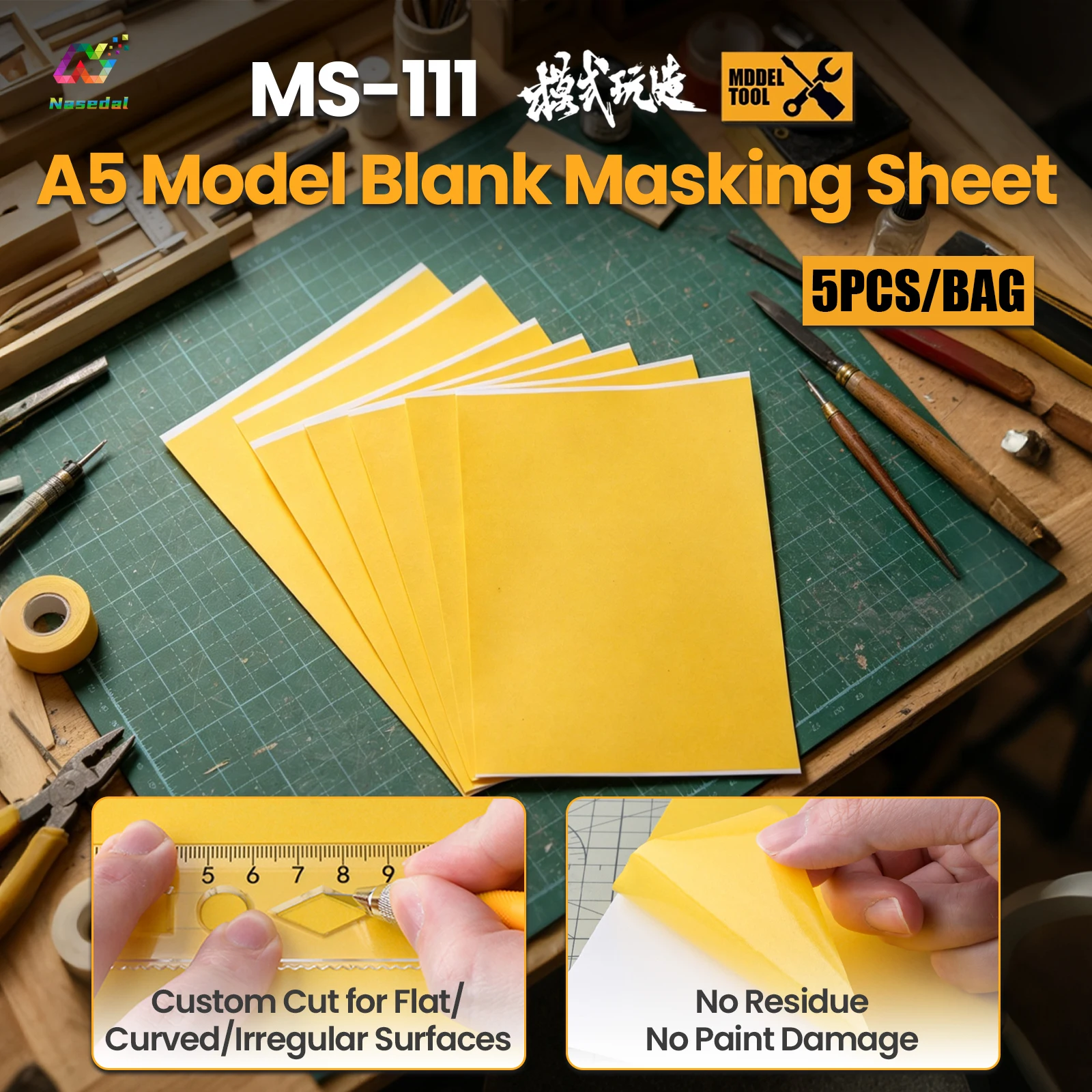 5pcs A5 Model Blank Masking Sheet for Gunpla Military Mecha Model Painting Custom Cut Flat Curved Surface DIY Model Making Tools