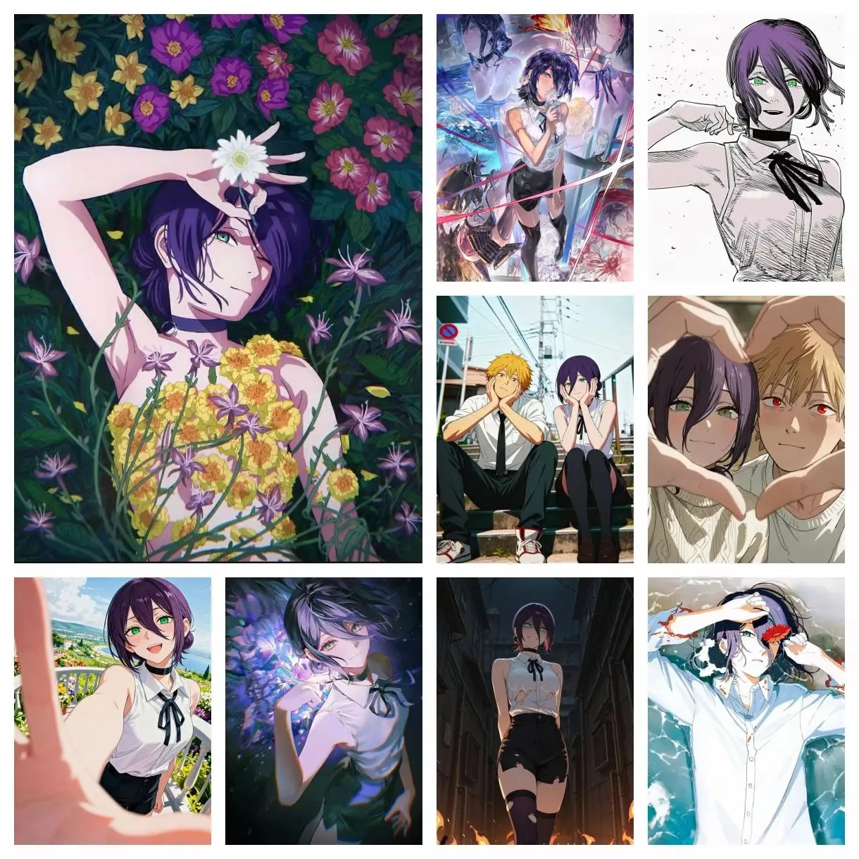 Diamantmalerei, japanischer Anime, The Chainsaw Man Reze, Diamantmosaik, handgefertigte Kunst, exquisites kreatives Geschenk, Heimdekoration
