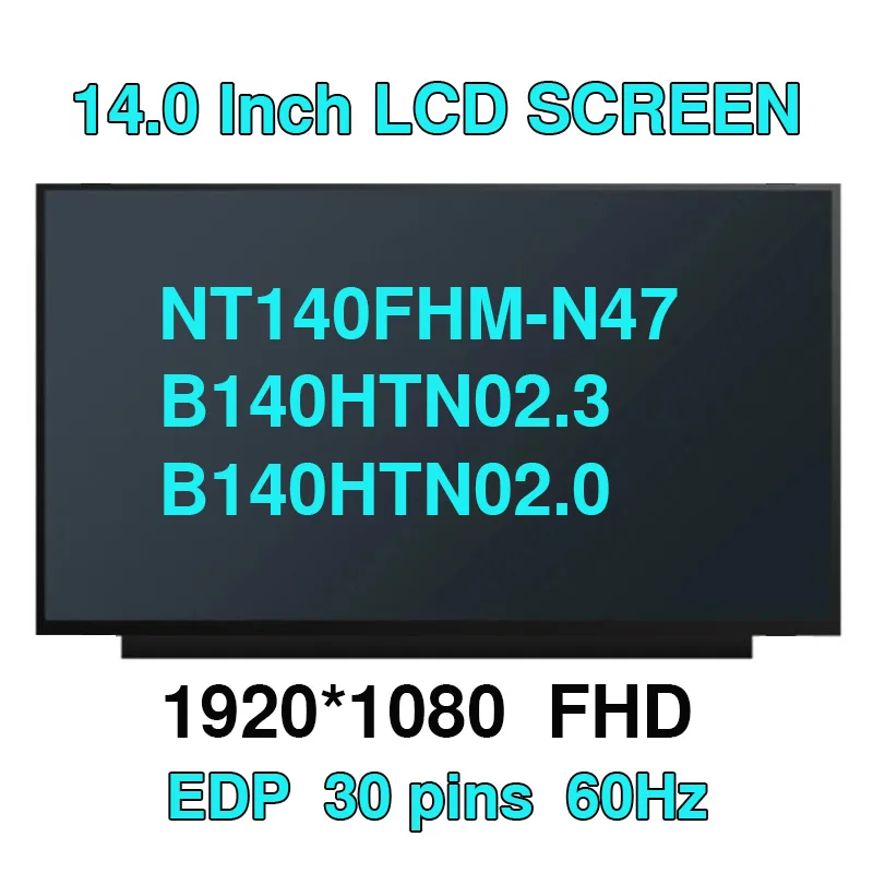 Moldura Estreita Schmared Tela Lcd Nt140fhm-n47 Fit B140htn02.0 N140hga-ea1 B140htn02.3 Nt140fhm-n44 Nt140fhm-n43 30pin 1920×1080