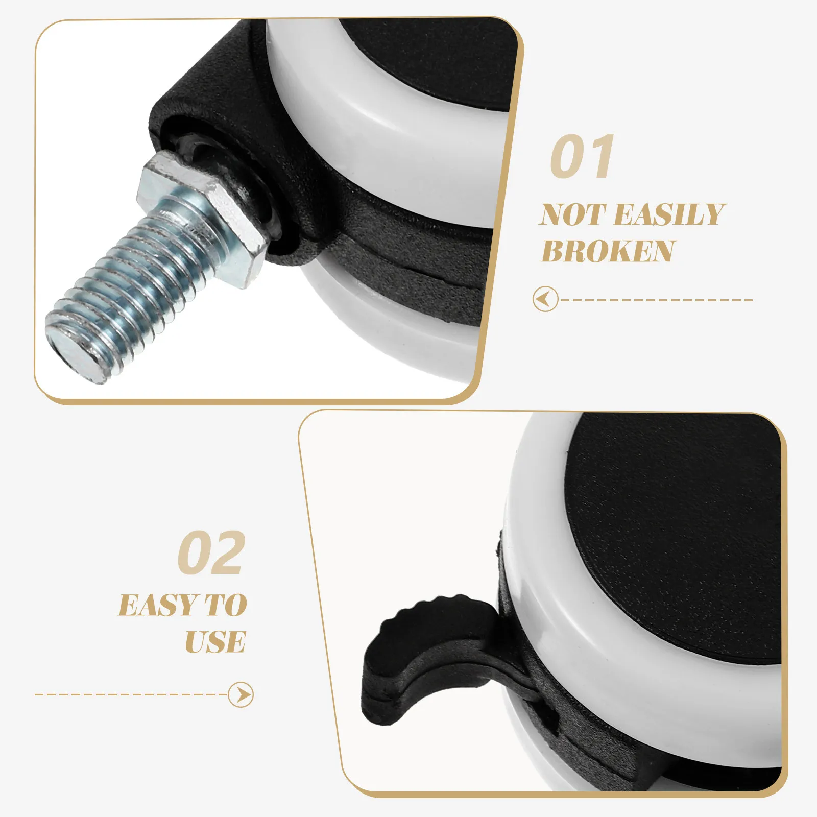 4Pcs Quiet Heavy Duty Swivel Casters 1.5 Inch Furniture Wheels Cart Cabinet Baby Bed Moving Wheels 1.5 Inch Casters