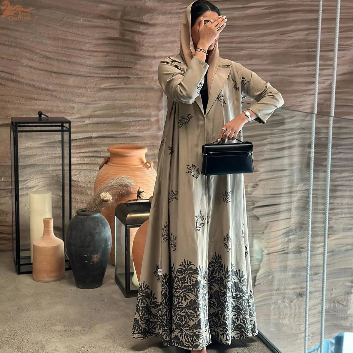 

Uni New Kimono Abaya Muslim Women's Robe Collection Islamic Fashion Abaya Open Kimono Abaya Dubai Turkey Women Cardigan