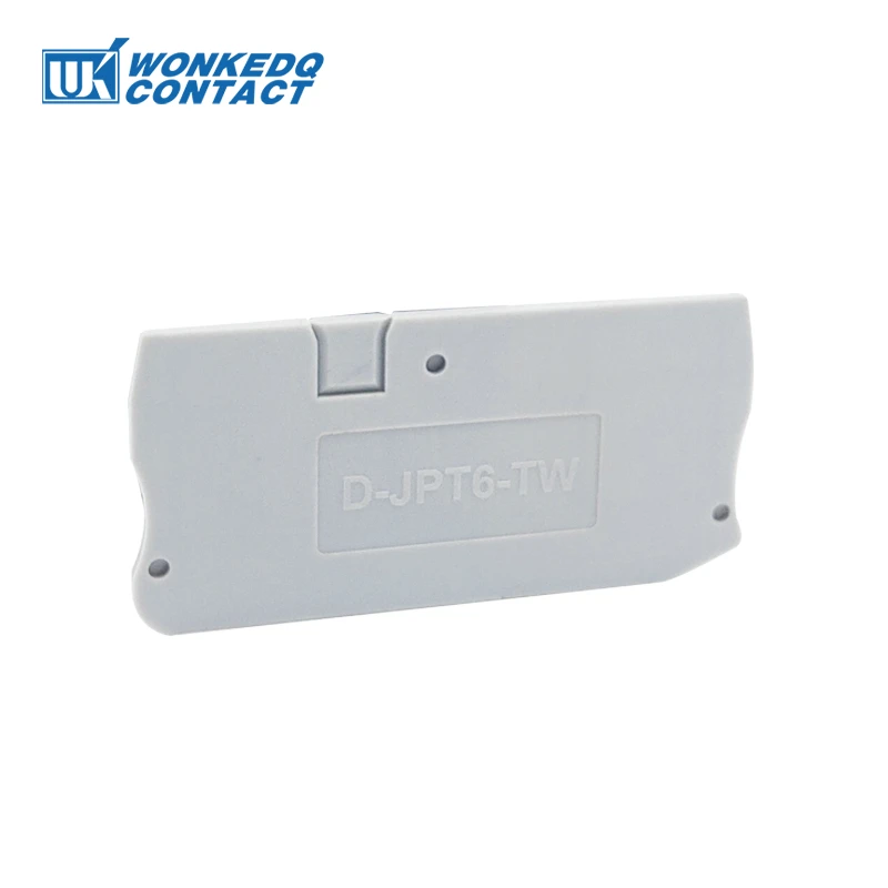 10Pcs D-PT6-TW End Cover Plate For PT-6-TW 3-Connection 6mm TWIN Wire Electrical Connector Din Rail Terminal Blocks End Plate