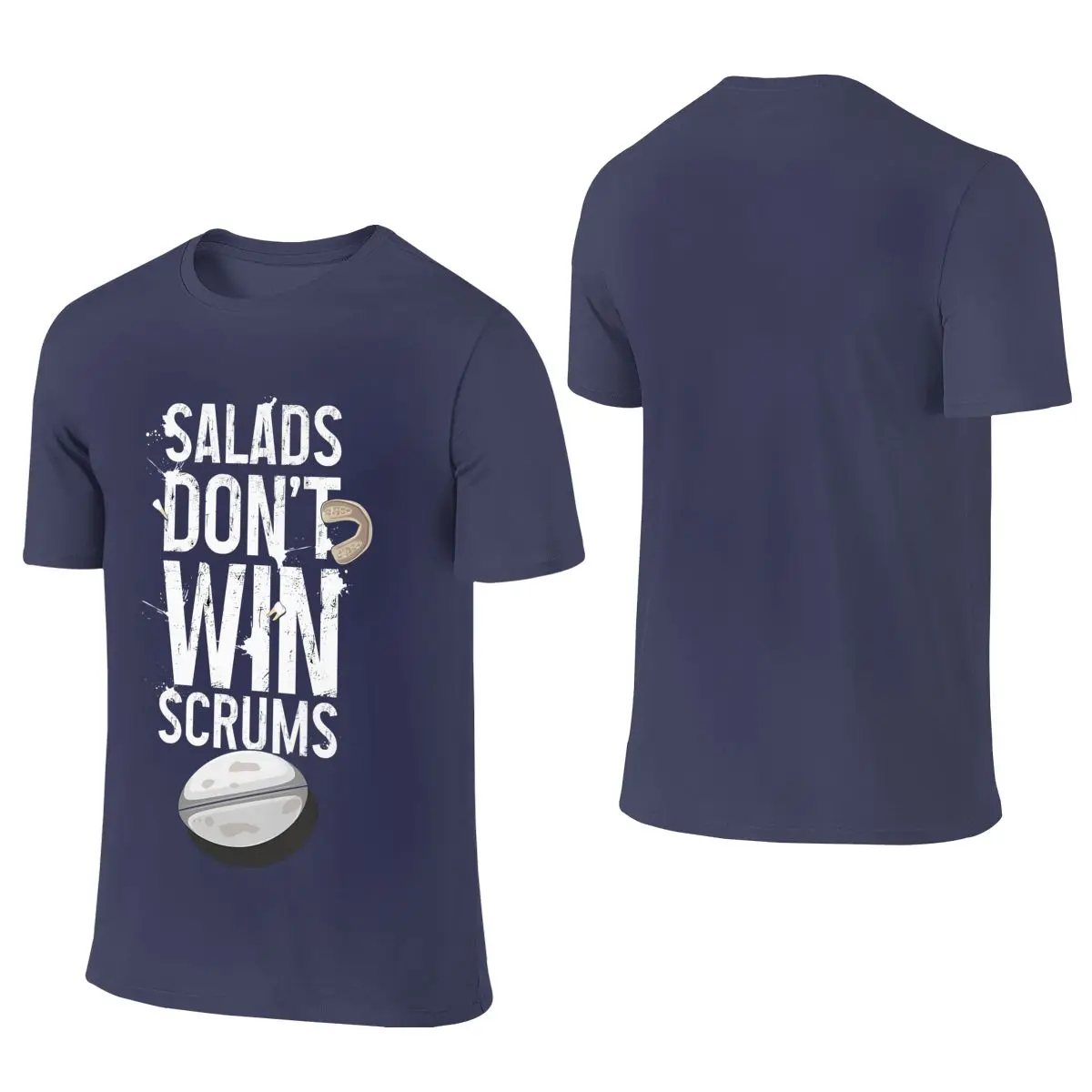Funny Rugby Shirt Salads Don T Win Scrums Neutral Smooth Reversible T-shirt Minimalist Japanese Style   T-shirt