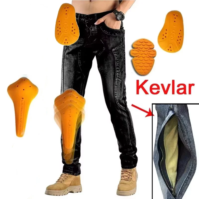 

Motorcycle riding jeans South Korea Pants retro Japan Men Moto Protection Kevlar Motocross Racing Sports Jeans