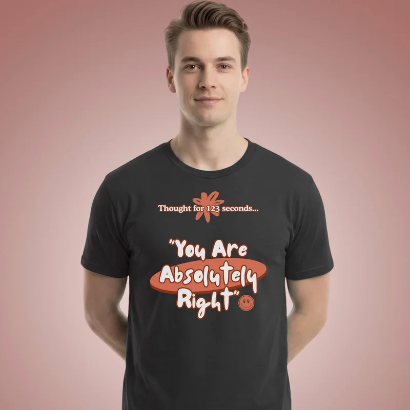 Funny AI “You're Absolutely Right” 100% Cotton T-Shirt AI Humor for Programmers, Coders & Tech Lovers Short sleeve Unisex Tee