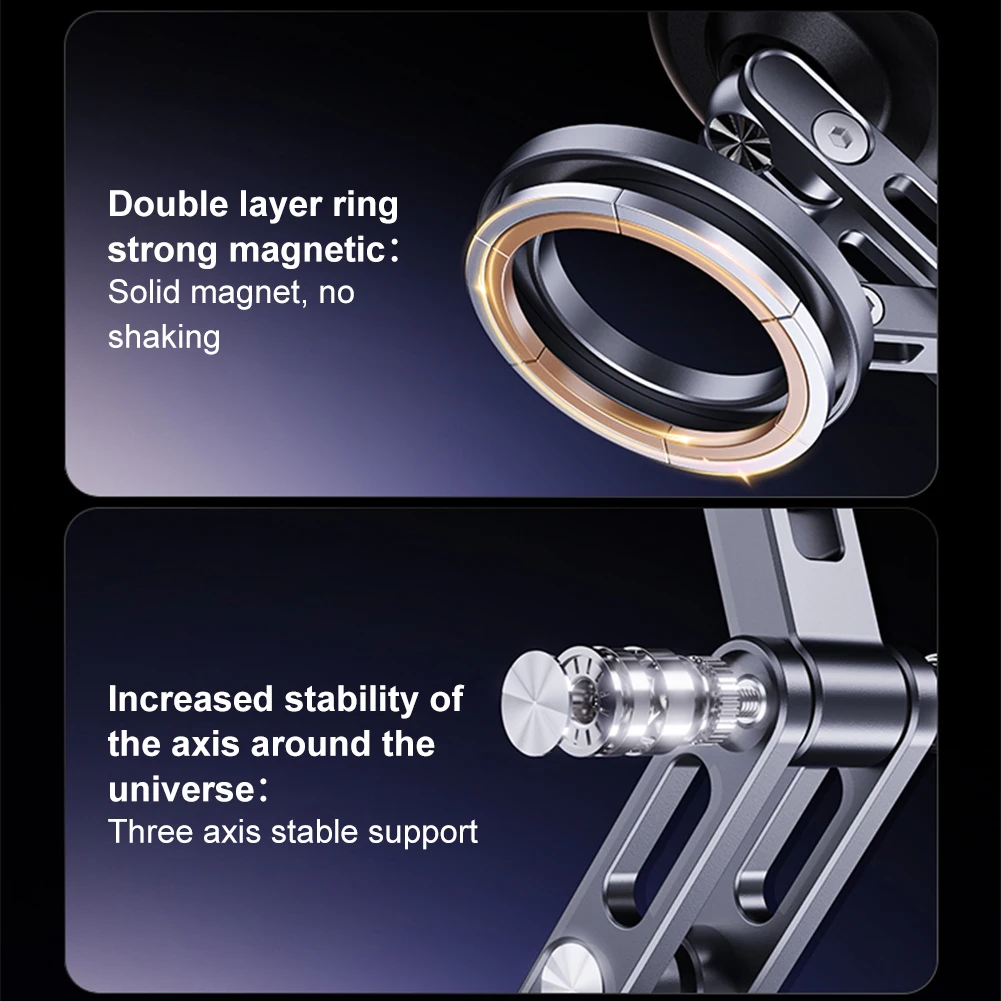 Para magsafe inteligente montagem do carro dobrável magnético adsorção a vácuo ventosa suporte elétrico vácuo giratória para iphone