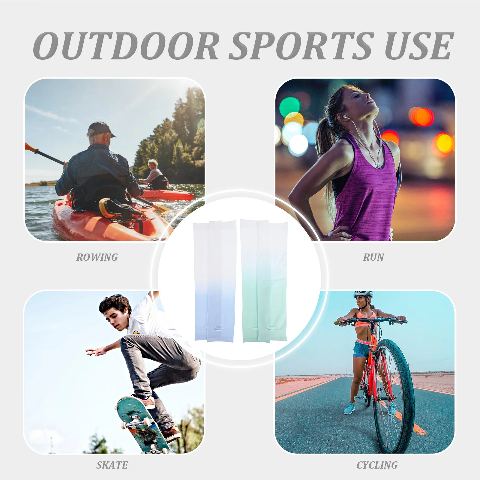 

2Pairs Sun Sleeves Lightweight Arm Sleeves Uv Protection Cooling Elastic Outdoor Activities Gardening Running Volleyball for Men