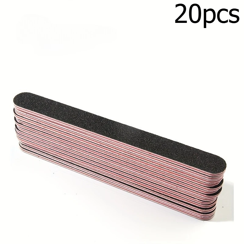 5/10/20-teiliges professionelles doppelseitiges Nagelfeilen-Set, schwarze, matte Brett-Maniküre- und Schleifwerkzeuge, Körnung 100/180, waschbar, doppelseitig