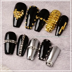 500pcs Mixed Style Metal Rivet Nail Art Decoration Gold Silver Nail Rivets Punk Charm Manicure Accessories Studs for Nail Charm