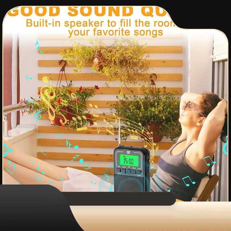 

1 PCS Portable AM FM SW Radio Black Plastic Emergency Pocket Walkman Radio For Outdoor Camping-T44C