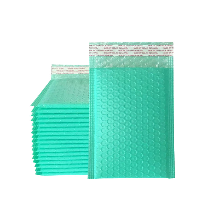 Green express bag customized bubble post box envelope mail bag small business mail transport supplies packaging wholesale