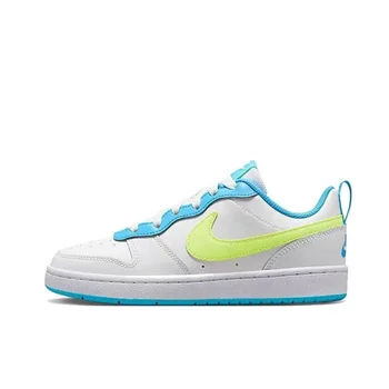 حذاء Nike Court Borough Low 2 GS الرياضي للشباب مريح يمكن ارتداؤه كاجوال حذاء كلاسيكي ريترو تريند كاجوال أبيض أصفر