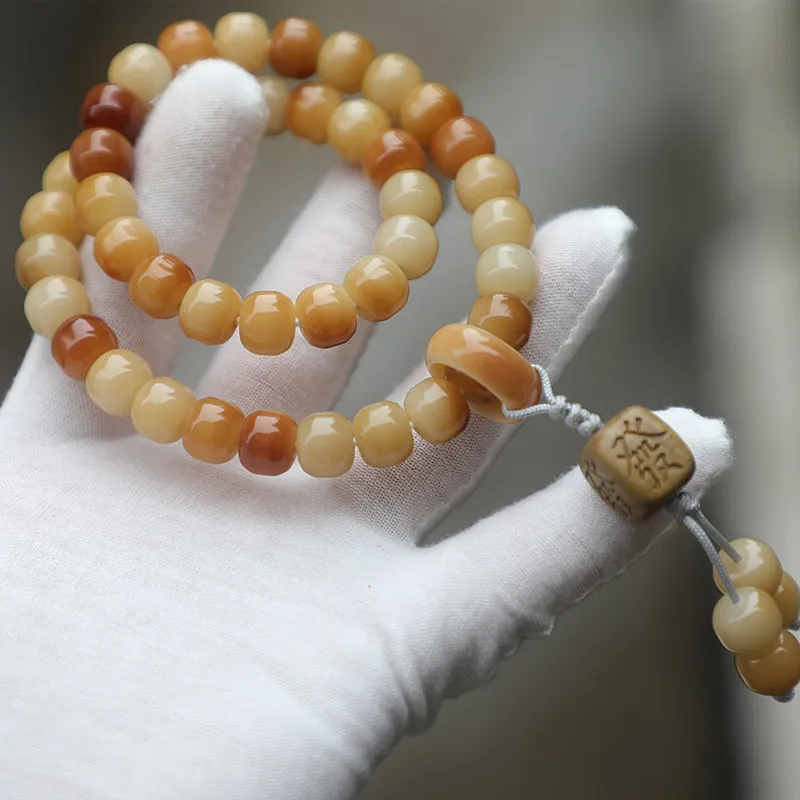 Chenliao Weathered Double-Circle , Bodhi Root Burger Bead Multi-Layered Decorative Bracelet