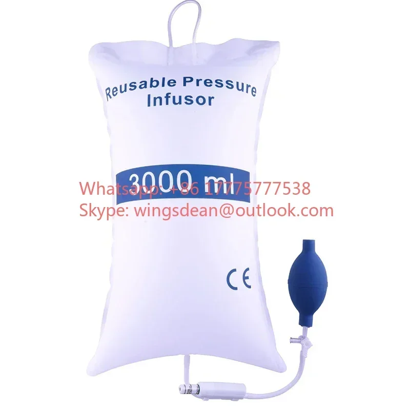 再利用可能な医療用輸液バッグ圧力バッグ 3000ml ゲージ付き