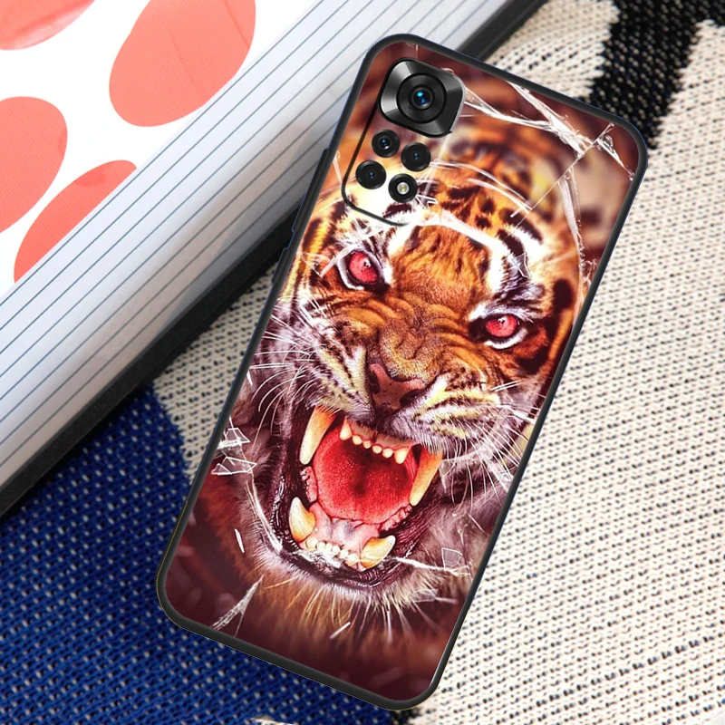 Ferocious Tiger Animal Case For Xiaomi Redmi Note 12 8 9 10 11 Pro 9S 10S 11S 8T Redmi 10 12C 9C 10A 10C Coque