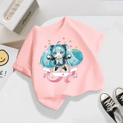 Hatsune Miku T-Shirt manica corta Set T-Shirt per bambini vestiti Harajuku Boy Girls Tshirt Hip Hop Tees All Match Trendy Street Style