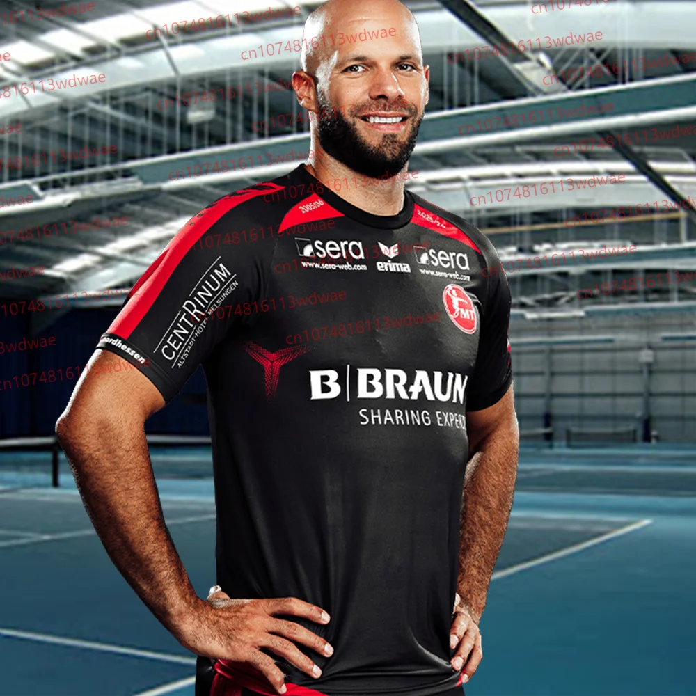 

Футболка для мужчин MT Melsungen, рубашка для гандбола, молодежная детская спортивная одежда, тренировочная гандбольная форма большого размера, дышащая гандбольная майка