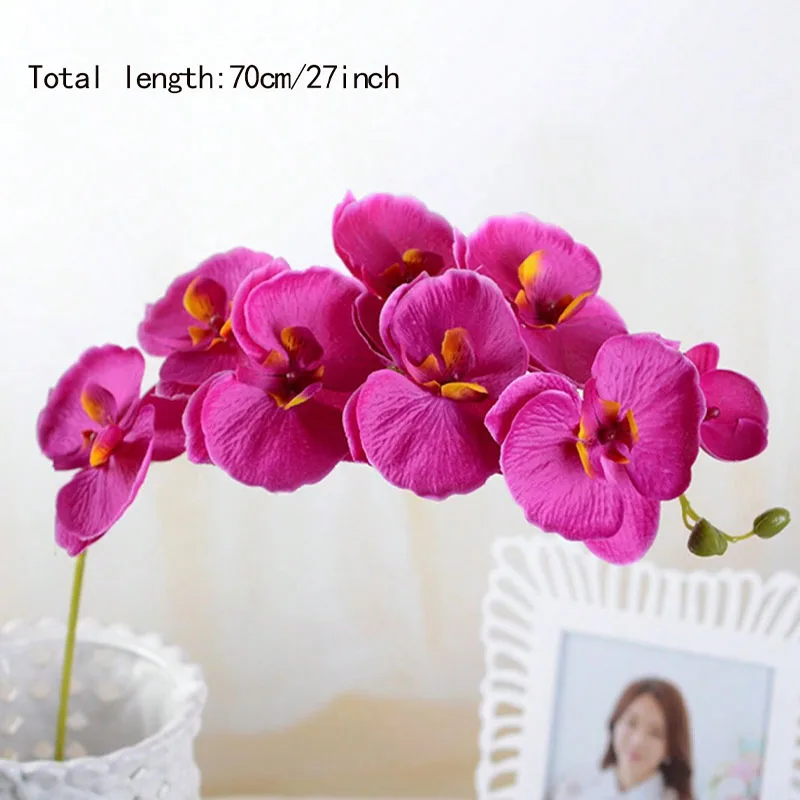 1pc Artificial Orchid Stems For Living Room Home Decoration, Hotel Wedding Floral Arrangement, Faux Flowers