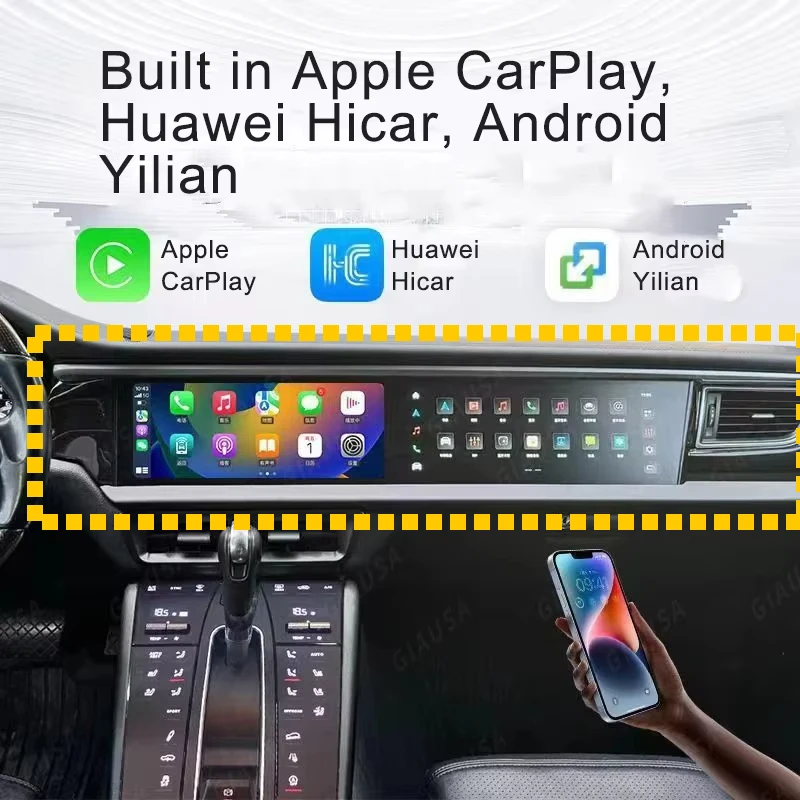 Passenger Entertainment Panel For Porsche Macan 2018-2023 Carplay Android Auto Car Radio Copilot Screen Multimedia Player Stereo
