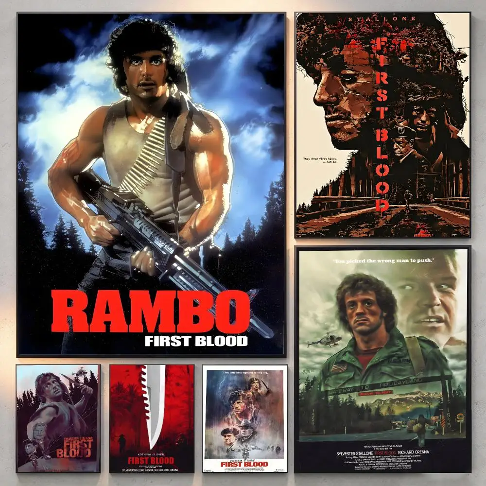Action Film First Blood Poster Current Style Home Wall Art & Sleek Living Space Accents