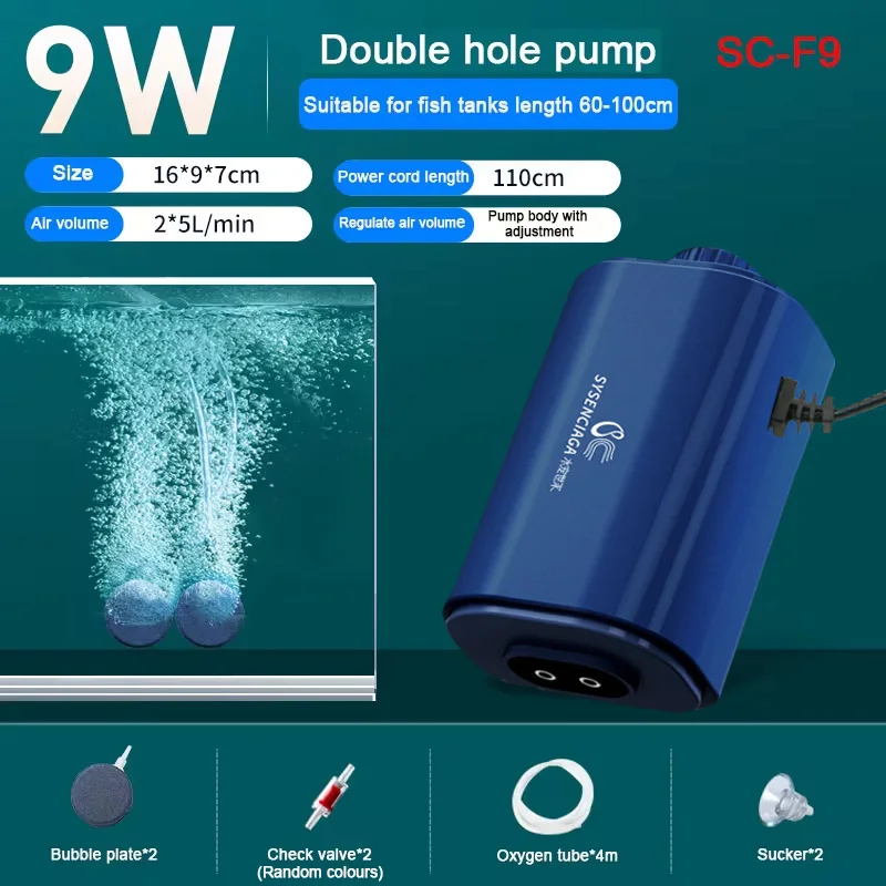 Stille Aquarium Zuurstof Luchtpomp met Terugslagklep Aquarium compactor Oxygenator Aquarium Luchtcompressor Beluchter 220 v 3 w-14 w
