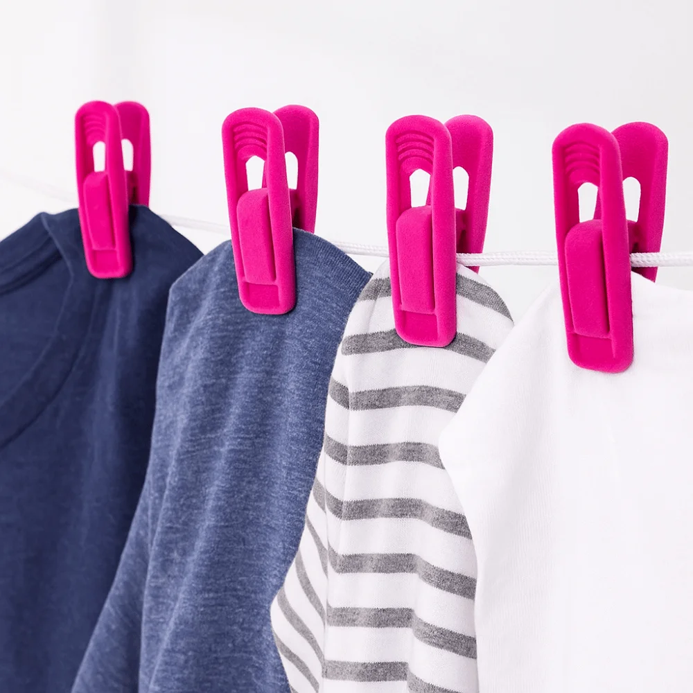 20Pcs Strong Finger Flocked Hanger Clips Non-Slip Traceless Laundry Clips Space Saving Windproof Bed Sheets Clips
