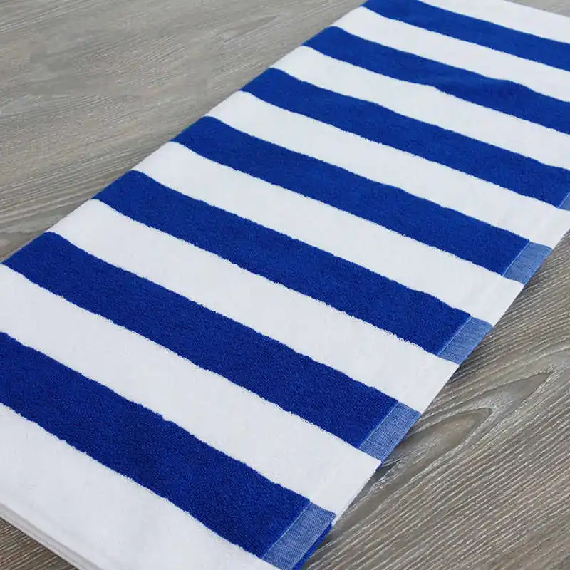 

Cotton Beach Towel Oversized 80x150cm Thicken 650G Blue & White Stripes Bath Towel For Adults Bathroom Travel Swim Sport Towels