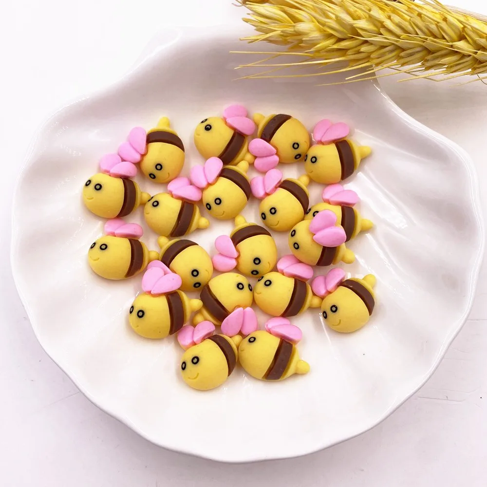 Colorful Resin Mini Bee Rabbit Bird Rainbow Elephant Banana Unicorn Flatback Cabochon Scrapbook DIY Accessory Decor Figurine