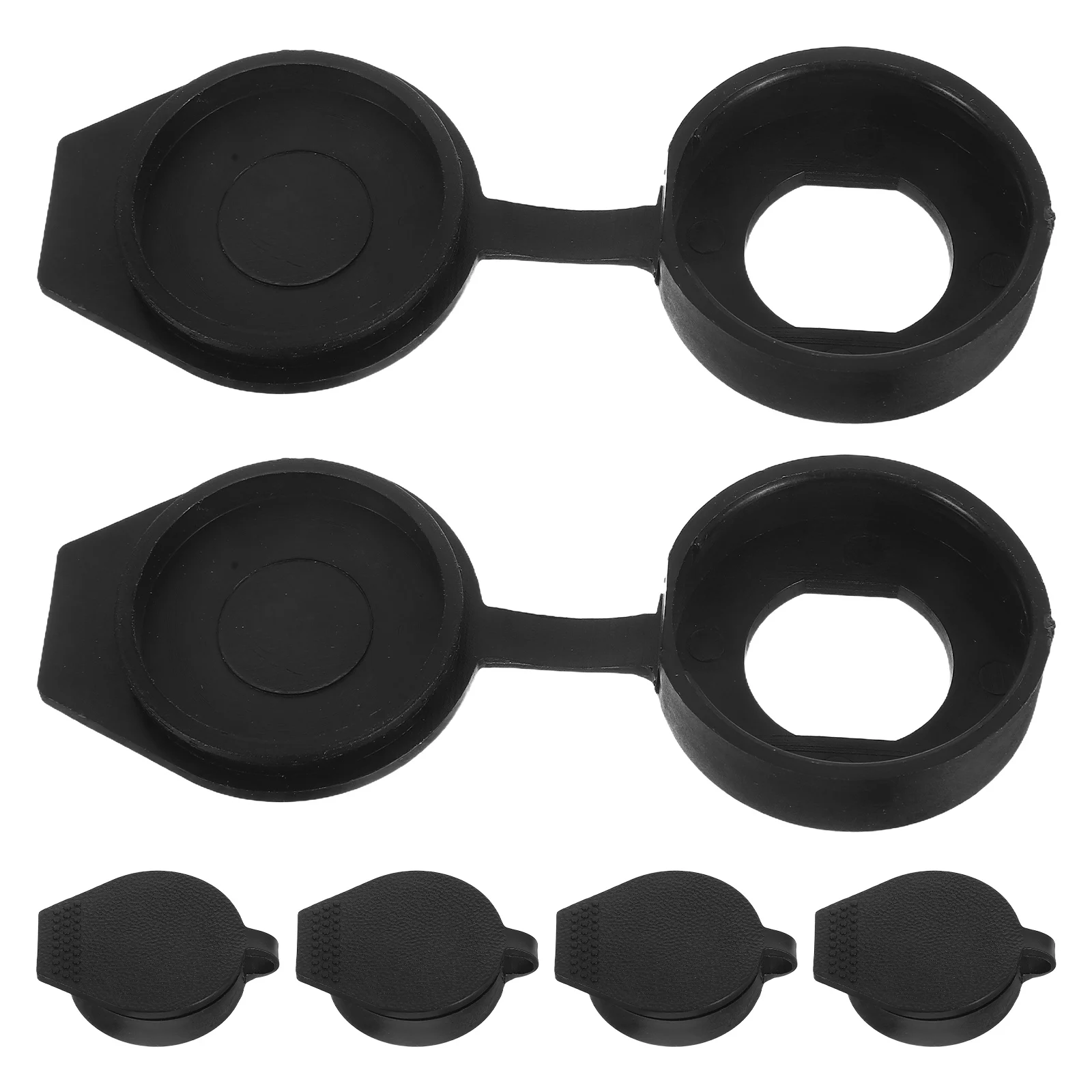 

6 Pcs Trash Can Black Plastic Wheelchair Rain Cover Waterproof Universal Waste Disposal Door Lock Material Flexible
