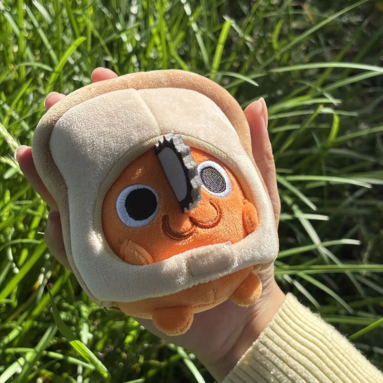 

Cute Chainsaw Man Bread Pochita Toast Hood Plush Doll Keychain Anime Figure Soft Toy Bag Accessories Friend Gift
