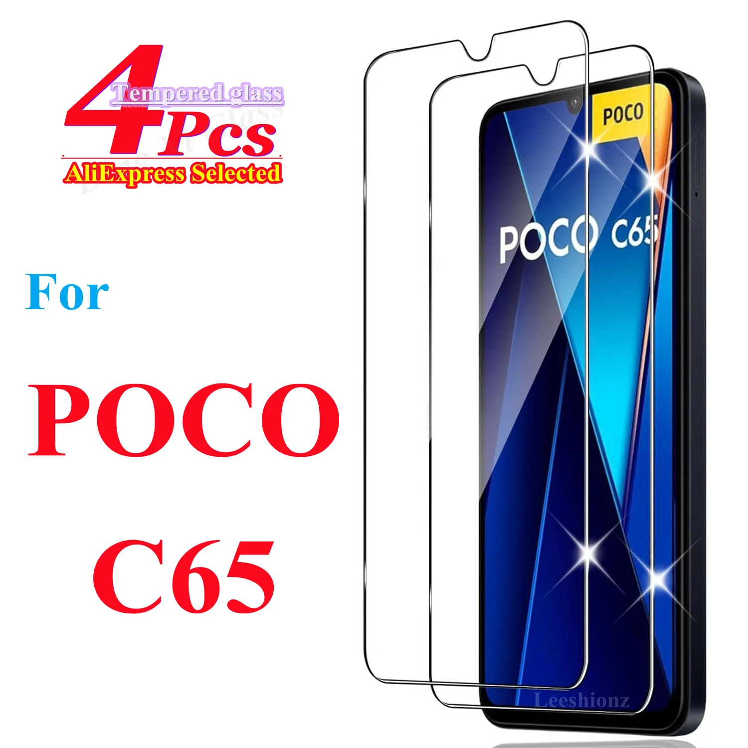 For Xiaomi Poco C65 tempered glass high-definition anti drop screen protector 2/4piece