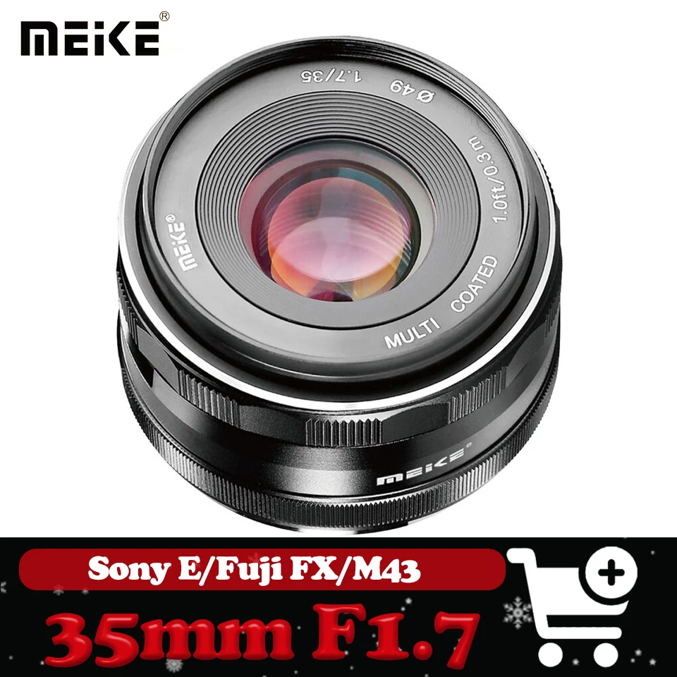 

Объектив MEKE 35mm F1.7 APS-C с большой апертурой и ручной фокусировкой для камер Sony A6400, Fuji X-T1, Olympus GH5