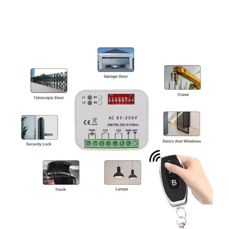 280‑915MHz WIFI Garage Door Remote Receiver RF Control DC9‑30V Plastic Housing With Rolling Code For Gate Access Control