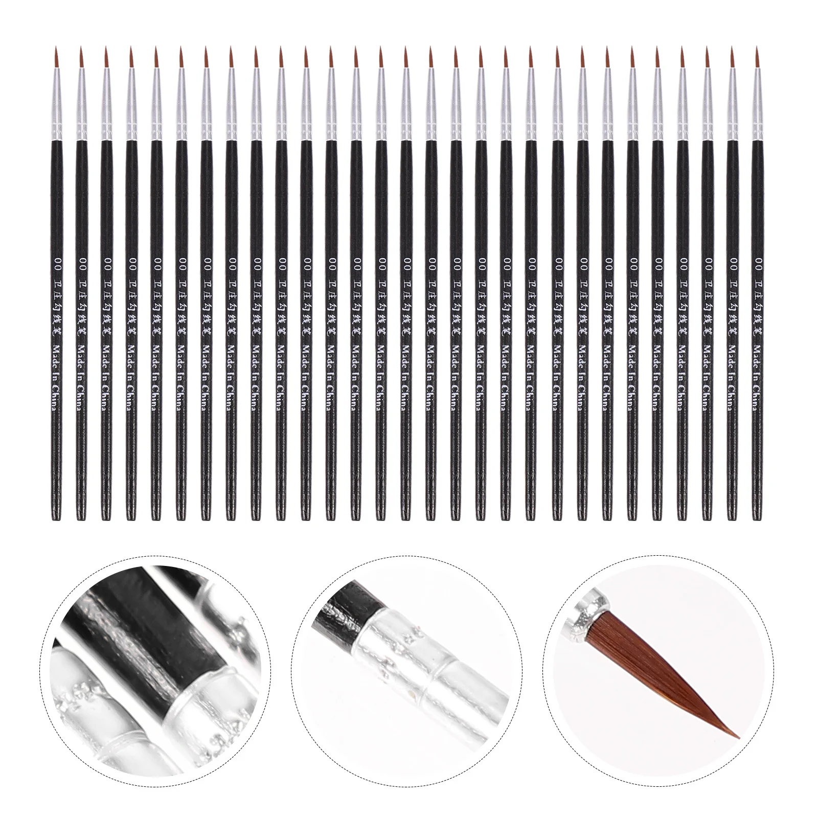 

100Pcs Nylon Hair Paintbrushes Set Wood Handle Ideal for Oil Acrylic Watercolor Nail Art Detail Paint Brush Art Crafts
