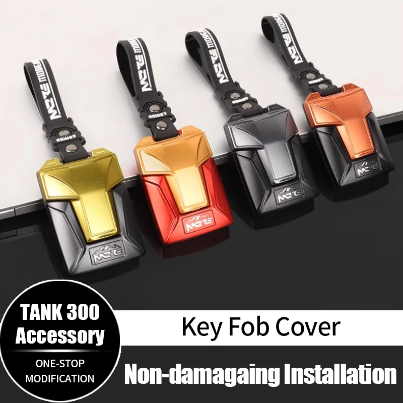 

For GWM Tank 300/500 Key Fob Cover Bag Iron Man Key Shell Case Aluminum Alloy Auto Car Accessories