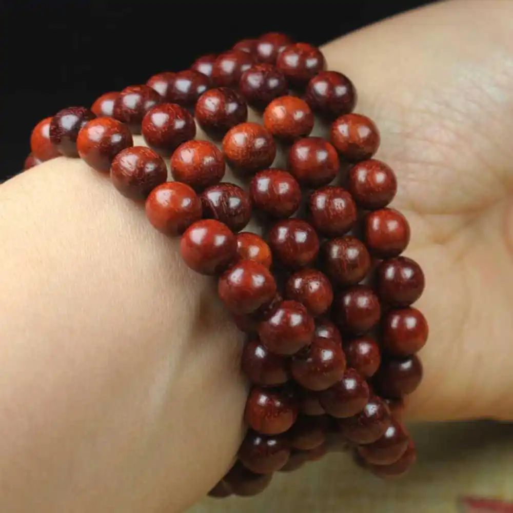 6MM 108 Lucky Natural Rosewood Cuff Girl Bracelet Diy Souvenir Elegant Mental Chain Yoga All Saints' Day Calming Buddhism