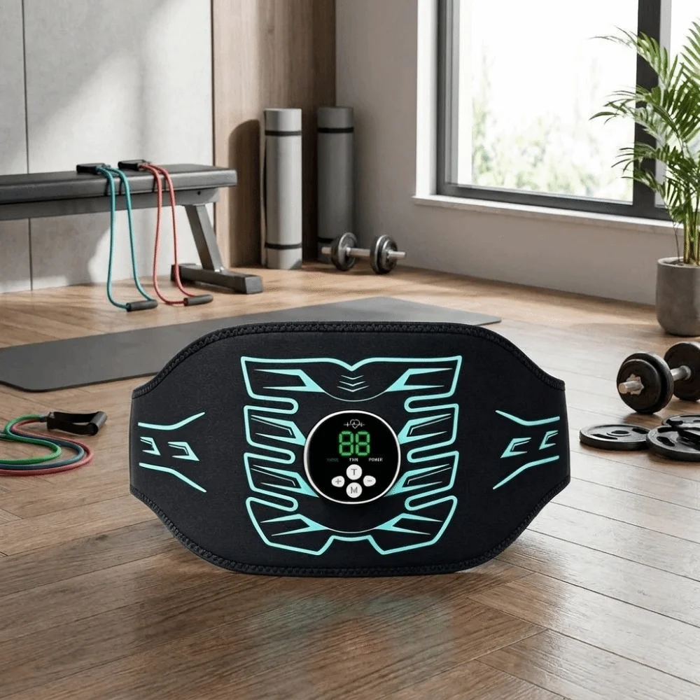 EMS Abdominal Toning Belt USB Recharge Portable Muscle Toner Trainer Adjustable Wireless EMS Muscle Stimulator Fitness