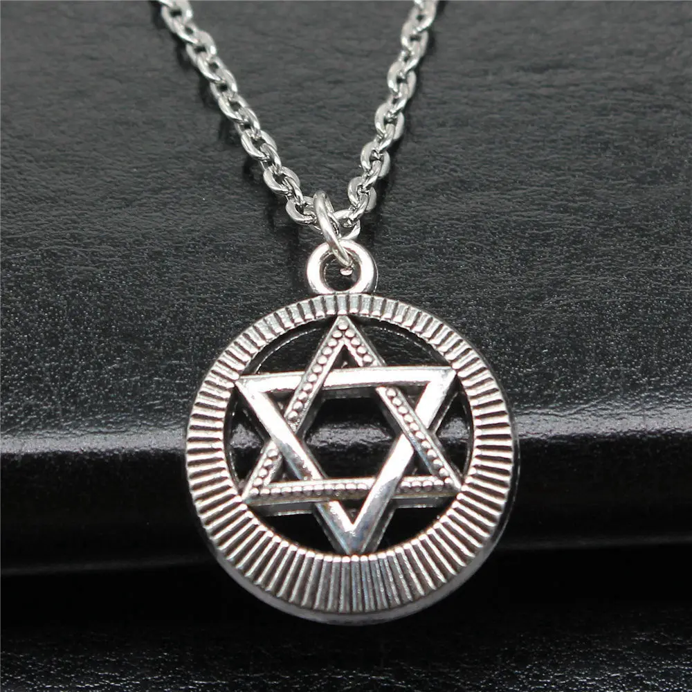 Cute Hexagram Celtic Talisman Amulet Star Of David Necklace On The Neck 43Cm Chain Male Jewelry New Year'S Day Crafts
